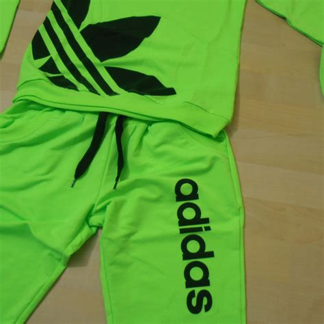 adidas neon tracksuit.